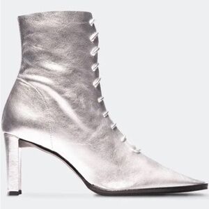 L'INTERVALLE Metallic Silver Heeled ankle Boots Steinway Silver Metallic